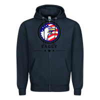Navy peacemaker eagly Zipper Hoodie - linhVisuals