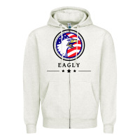Oatmeal Heather peacemaker eagly Zipper Hoodie - linhVisuals
