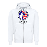White peacemaker eagly Zipper Hoodie - linhVisuals