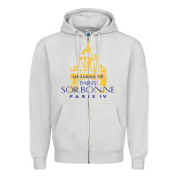 Dove Grey universite paris la sorbonne Zipper Hoodie - linhVisuals