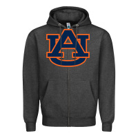Charcoal Heather Auburn tiger Zipper Hoodie - linhVisuals