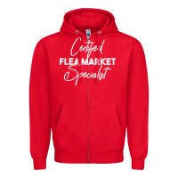 Red certified flea market specialist t shirt Zipper Hoodie - linhVisuals