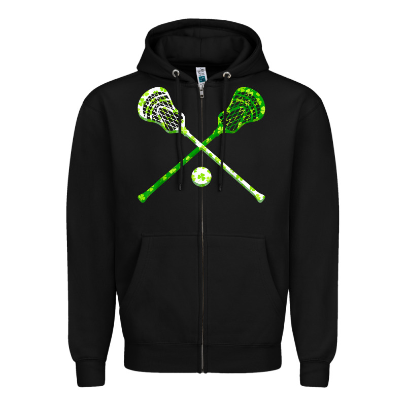 Funny Lacrosse St Patricks Day Boys Men Shamrock Ball T Shirt Zipper Hoodie by linhVisuals | Teevron