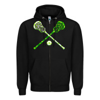 Black funny lacrosse st patricks day boys men shamrock ball t shirt Zipper Hoodie - linhVisuals