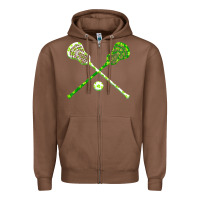 Chestnut funny lacrosse st patricks day boys men shamrock ball t shirt Zipper Hoodie - linhVisuals
