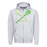 Heather Grey funny lacrosse st patricks day boys men shamrock ball t shirt Zipper Hoodie - linhVisuals