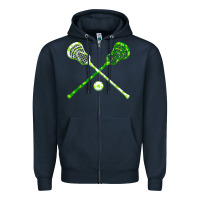 Navy funny lacrosse st patricks day boys men shamrock ball t shirt Zipper Hoodie - linhVisuals