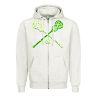 Oatmeal Heather funny lacrosse st patricks day boys men shamrock ball t shirt Zipper Hoodie - linhVisuals