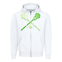 White funny lacrosse st patricks day boys men shamrock ball t shirt Zipper Hoodie - linhVisuals
