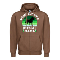 Chestnut funny st patrick's day one lucky pitbull mama pitbulldog t shirt Zipper Hoodie - linhVisuals