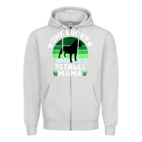 Dove Grey funny st patrick's day one lucky pitbull mama pitbulldog t shirt Zipper Hoodie - linhVisuals