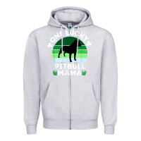 Heather Grey funny st patrick's day one lucky pitbull mama pitbulldog t shirt Zipper Hoodie - linhVisuals