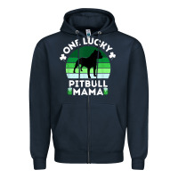 Navy funny st patrick's day one lucky pitbull mama pitbulldog t shirt Zipper Hoodie - linhVisuals