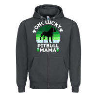 Smoke funny st patrick's day one lucky pitbull mama pitbulldog t shirt Zipper Hoodie - linhVisuals