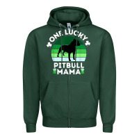 Sports Green funny st patrick's day one lucky pitbull mama pitbulldog t shirt Zipper Hoodie - linhVisuals