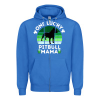True Royal funny st patrick's day one lucky pitbull mama pitbulldog t shirt Zipper Hoodie - linhVisuals