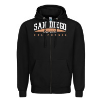 Black san diego california Zipper Hoodie - linhVisuals