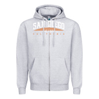 Heather Grey san diego california Zipper Hoodie - linhVisuals