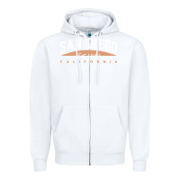 White san diego california Zipper Hoodie - linhVisuals
