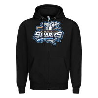 Black wilmington sharks Zipper Hoodie - linhVisuals