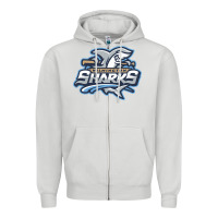 Dove Grey wilmington sharks Zipper Hoodie - linhVisuals