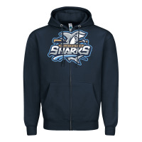 Navy wilmington sharks Zipper Hoodie - linhVisuals