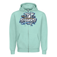 Seafoam wilmington sharks Zipper Hoodie - linhVisuals