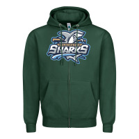 Sports Green wilmington sharks Zipper Hoodie - linhVisuals