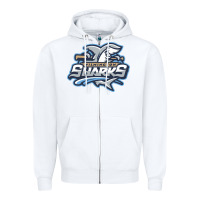 White wilmington sharks Zipper Hoodie - linhVisuals