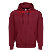 Burgundy whack  off Zipper Hoodie - linhVisuals