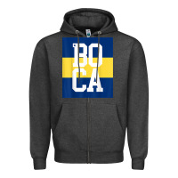 Charcoal Heather boca juniors la boca t shirt Zipper Hoodie - linhVisuals