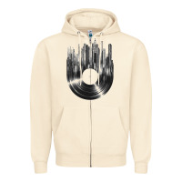 Sandshell vinyl record cityscape Zipper Hoodie - linhVisuals