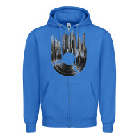 True Royal vinyl record cityscape Zipper Hoodie - linhVisuals