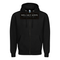 Black welshly arms 005 Zipper Hoodie - linhVisuals