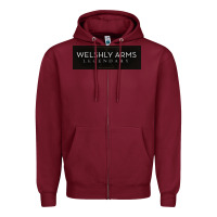 Burgundy welshly arms 005 Zipper Hoodie - linhVisuals