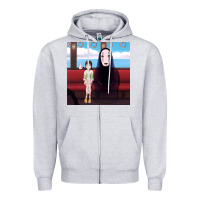 Heather Grey spirited away (3) Zipper Hoodie - linhVisuals