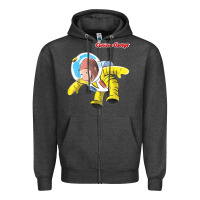Charcoal Heather curious george happy astronaut portrait t shirt Zipper Hoodie - linhVisuals