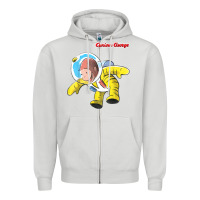 Dove Grey curious george happy astronaut portrait t shirt Zipper Hoodie - linhVisuals