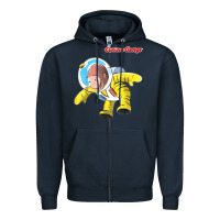 Navy curious george happy astronaut portrait t shirt Zipper Hoodie - linhVisuals