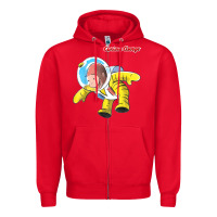 Red curious george happy astronaut portrait t shirt Zipper Hoodie - linhVisuals