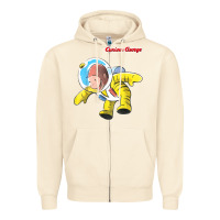 Sandshell curious george happy astronaut portrait t shirt Zipper Hoodie - linhVisuals