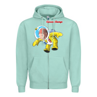 Seafoam curious george happy astronaut portrait t shirt Zipper Hoodie - linhVisuals