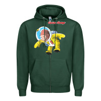 Sports Green curious george happy astronaut portrait t shirt Zipper Hoodie - linhVisuals