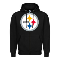 Black pittsburgh SPORT Zipper Hoodie - linhVisuals