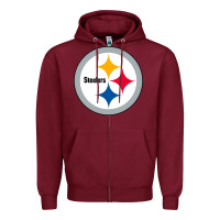 Burgundy pittsburgh SPORT Zipper Hoodie - linhVisuals
