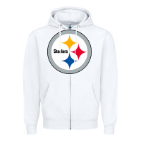 White pittsburgh SPORT Zipper Hoodie - linhVisuals