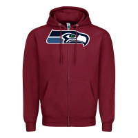 Burgundy seattle sports Zipper Hoodie - linhVisuals