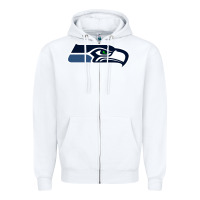 White seattle sports Zipper Hoodie - linhVisuals