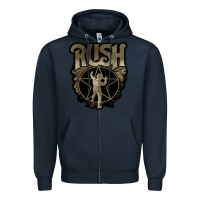 Navy Rush grey Zipper Hoodie - linhVisuals