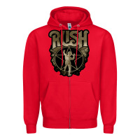 Red Rush grey Zipper Hoodie - linhVisuals